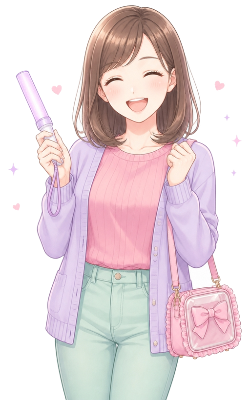 よろこぶ女性のマスコットキャラクター